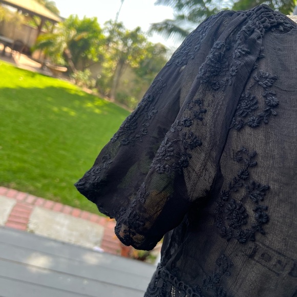 Zara Black Crop Top with Embellished Mandarin Collar - Picture 11 of 13